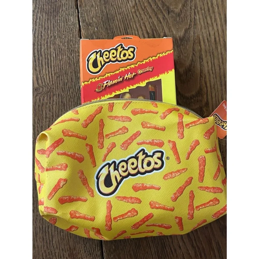 Flamin' Hot Cosmetic Brush Set -Cosmetics Bag ain’t easy being cheesy 🧀